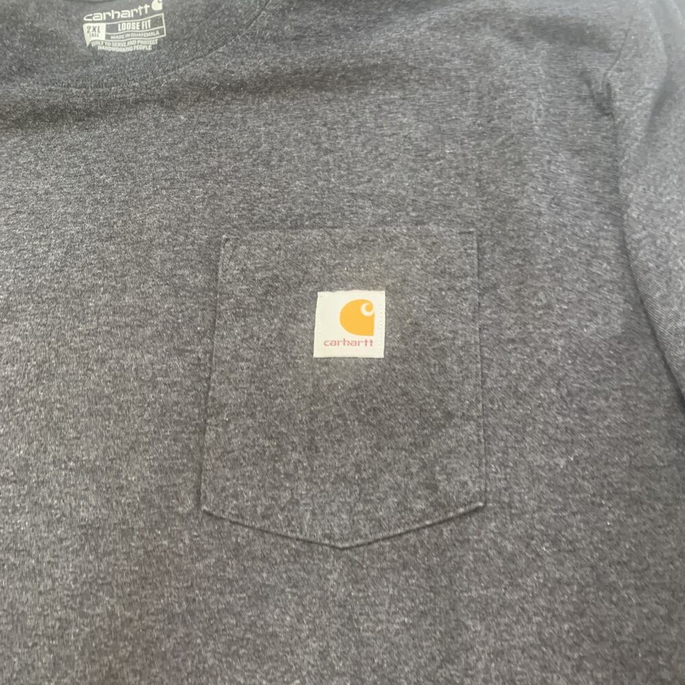 Carhartt Loose Fit Long Sleeve T-Shirt Mens 2XL Tall Gray - Picture 2 of 6